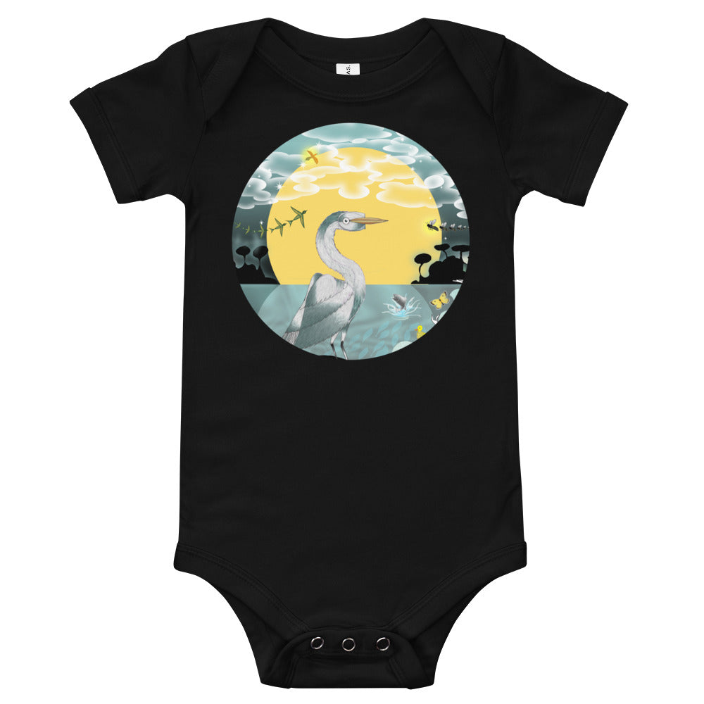 T-Shirt baby body tee, Spring Egret