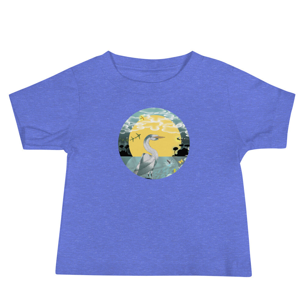 Baby Jersey Short Sleeve T-Shirt 6-24 months, Spring Egret
