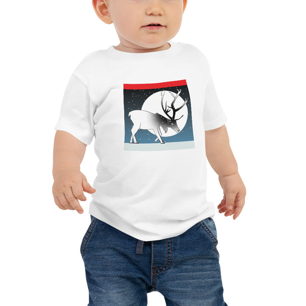 Baby Jersey Short Sleeve Tee, Winter Deer