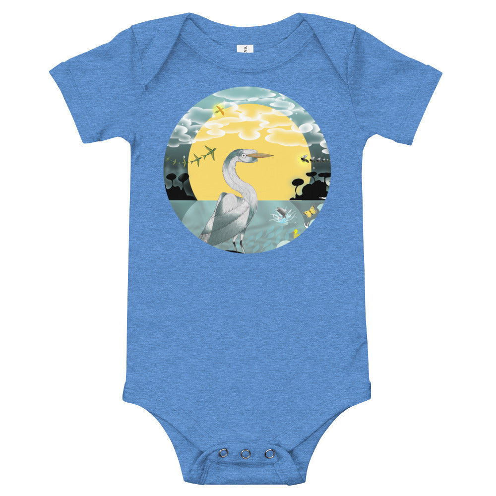 T-Shirt baby body tee, Spring Egret