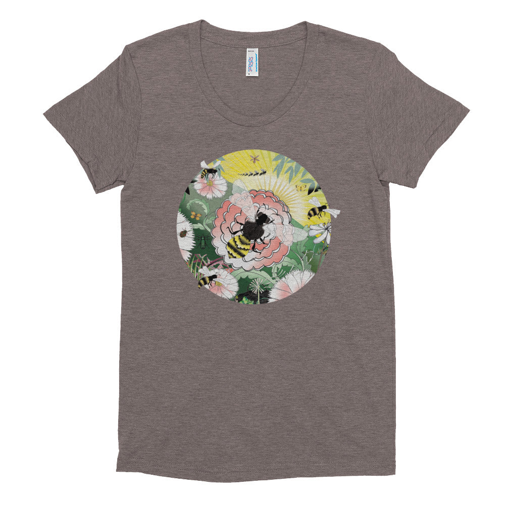 Women's Crew Neck T-shirt, Spring Bee