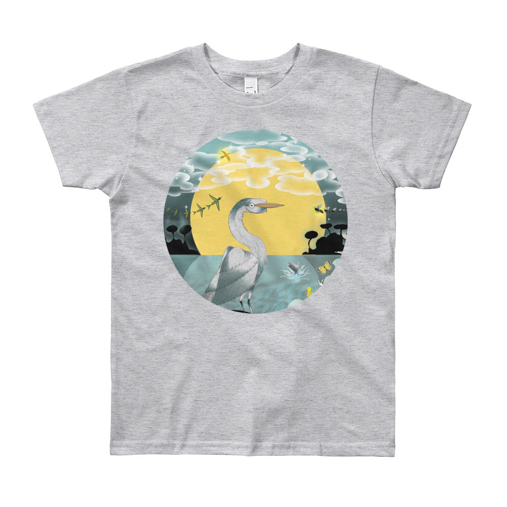Youth Short Sleeve T-Shirt, Spring Egret