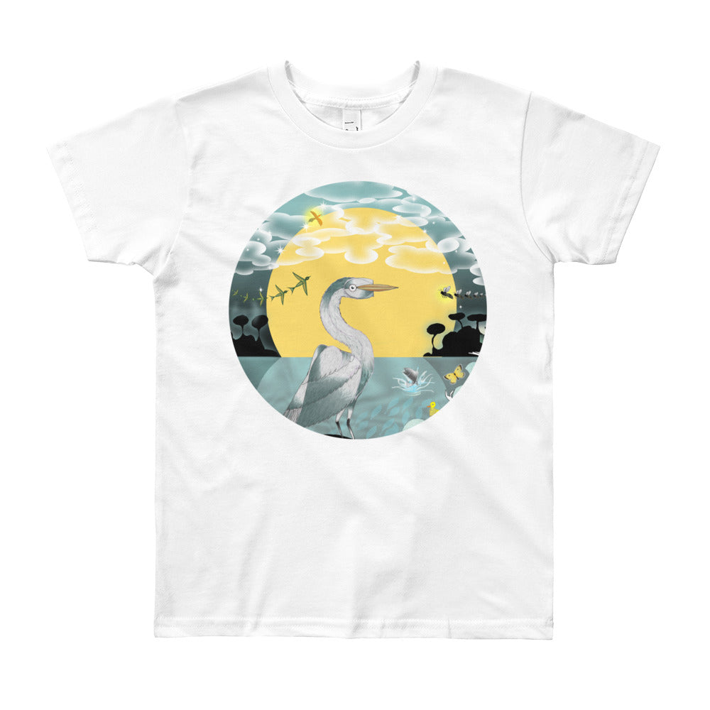 Youth Short Sleeve T-Shirt, Spring Egret