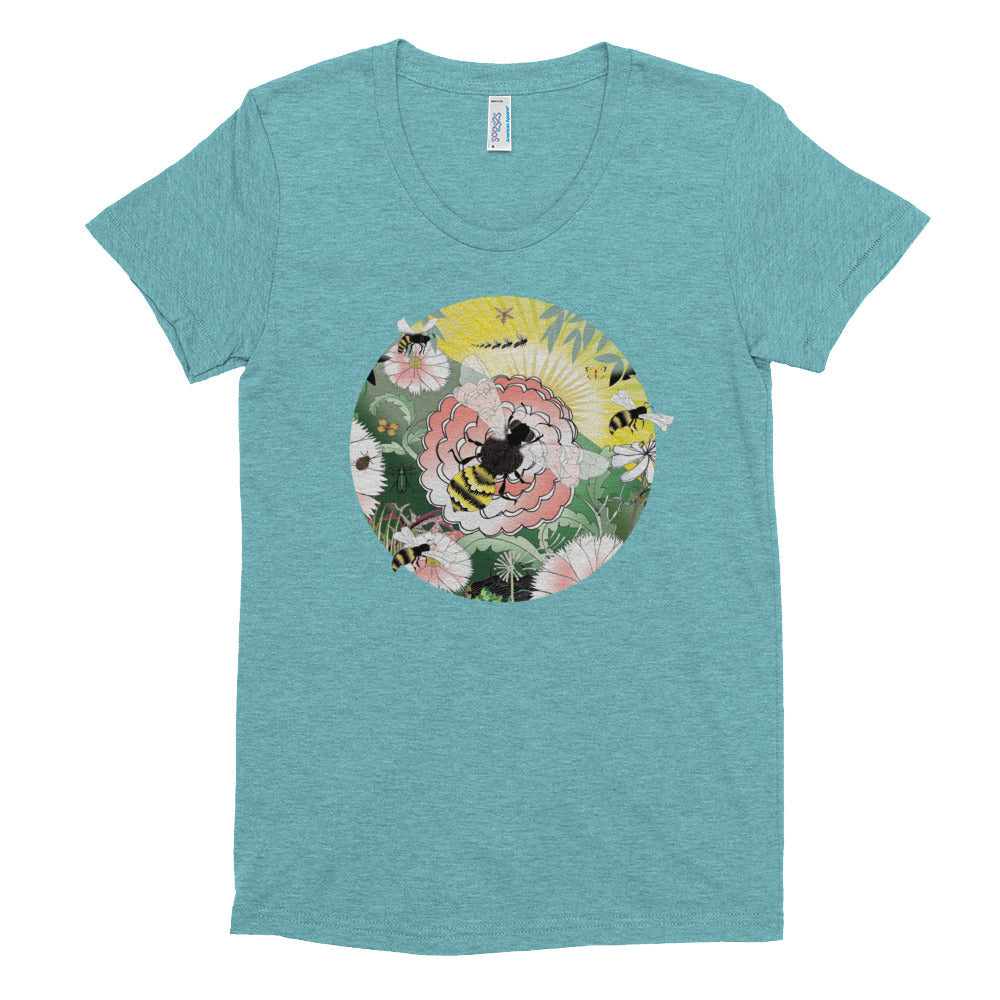 Women's Crew Neck T-shirt, Spring Bee