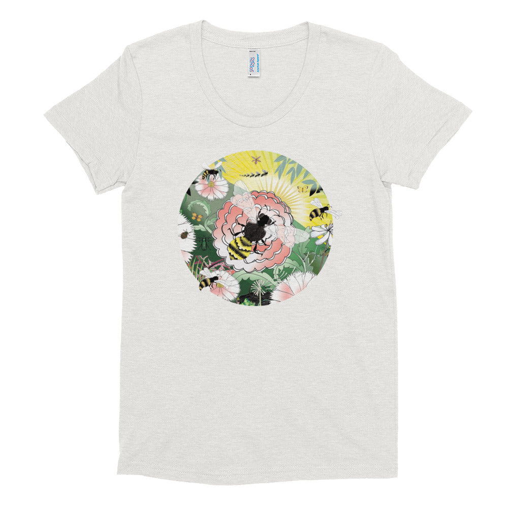 Women's Crew Neck T-shirt, Spring Bee