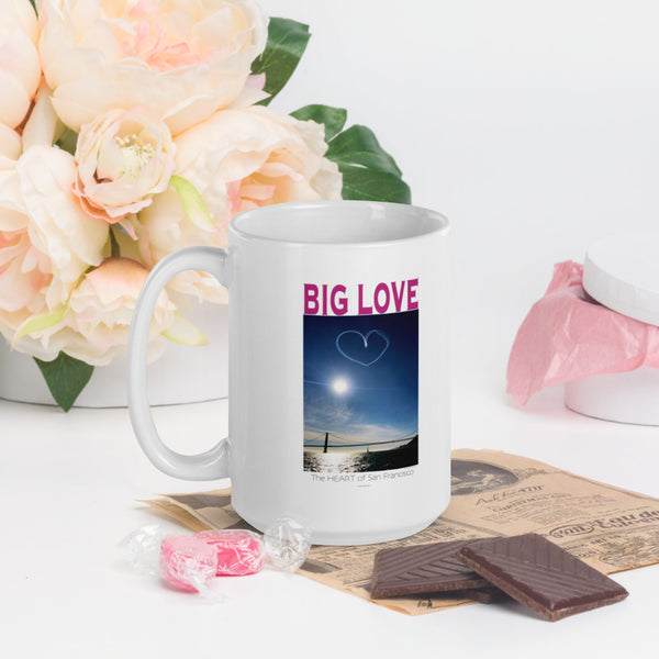 White glossy mug, BIG LOVE the Heart of San Francisco