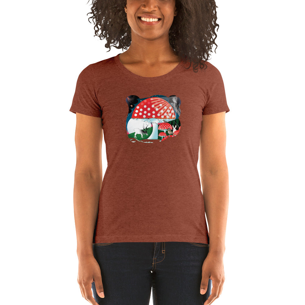 Ladies' short sleeve t-shirt, Winter Mushroom