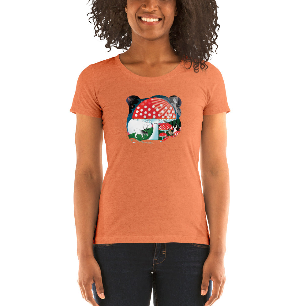Ladies' short sleeve t-shirt, Winter Mushroom