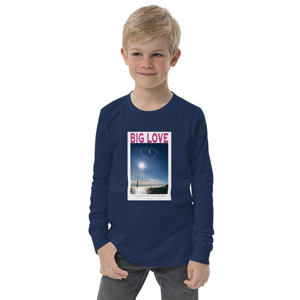 Youth long sleeve tee, BIG LOVE the Heart of San Francisco Celebration!